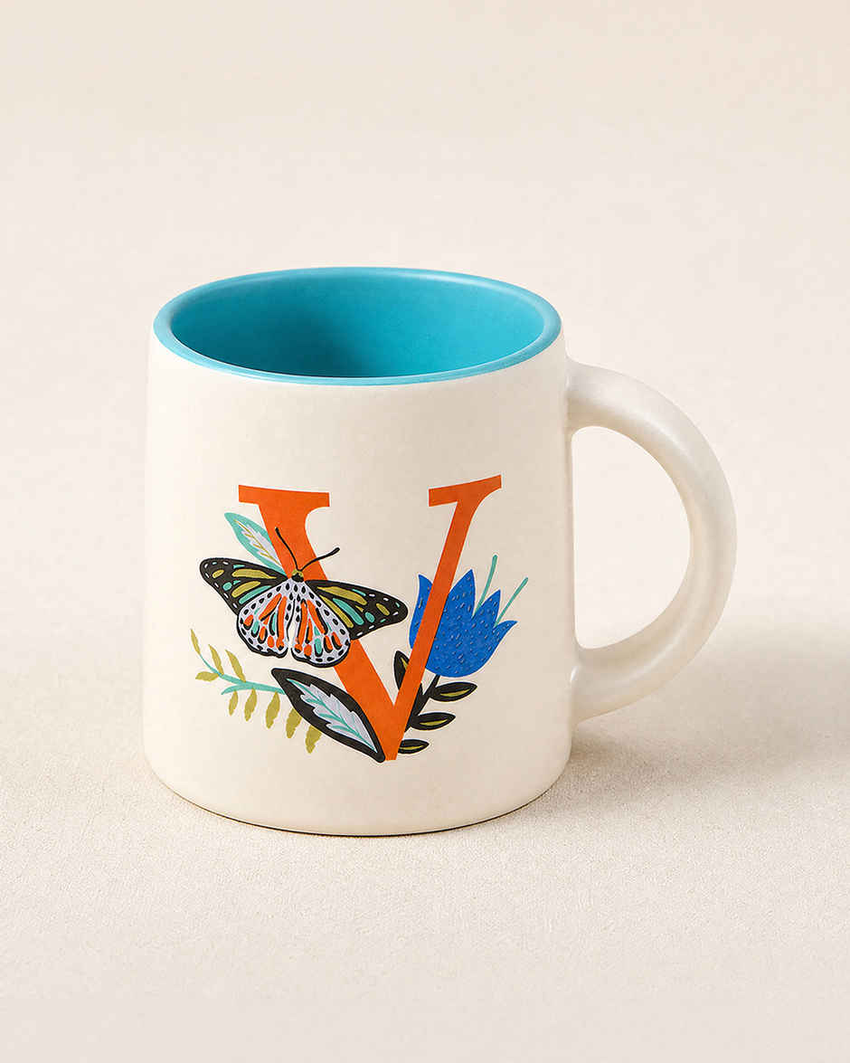 Chumbak V Alphabet Mug Ceramic | 300 ml
