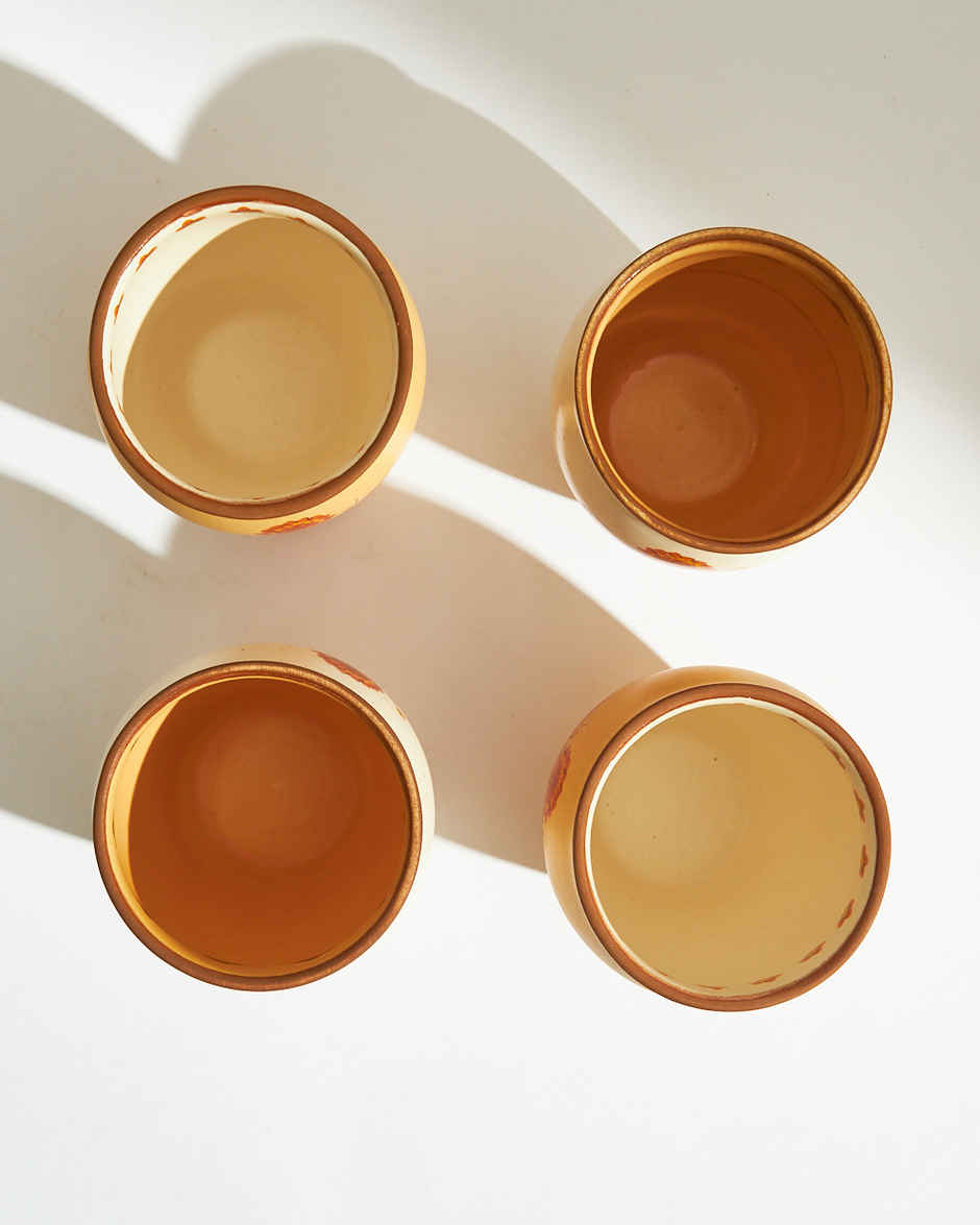 Chumbak Marigold Ceramic Kulhad Set | Multicolour | 300 ml