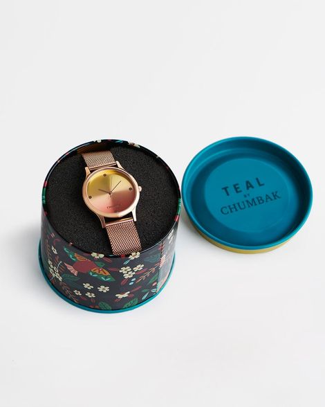 Chumbak Women's Metal Round Analog Watch | Teal