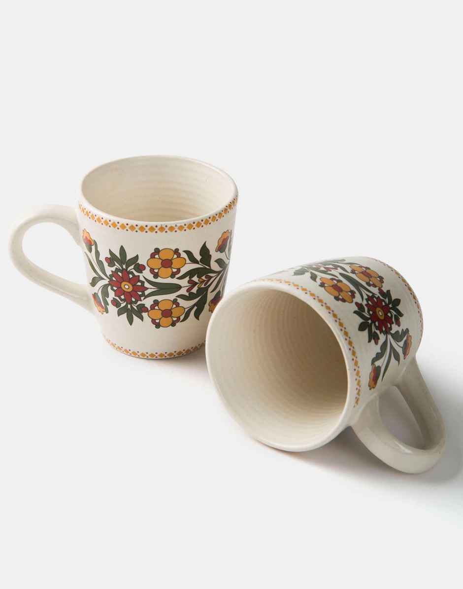 Fabindia Set Of 2 Ceramic Casted Mugs