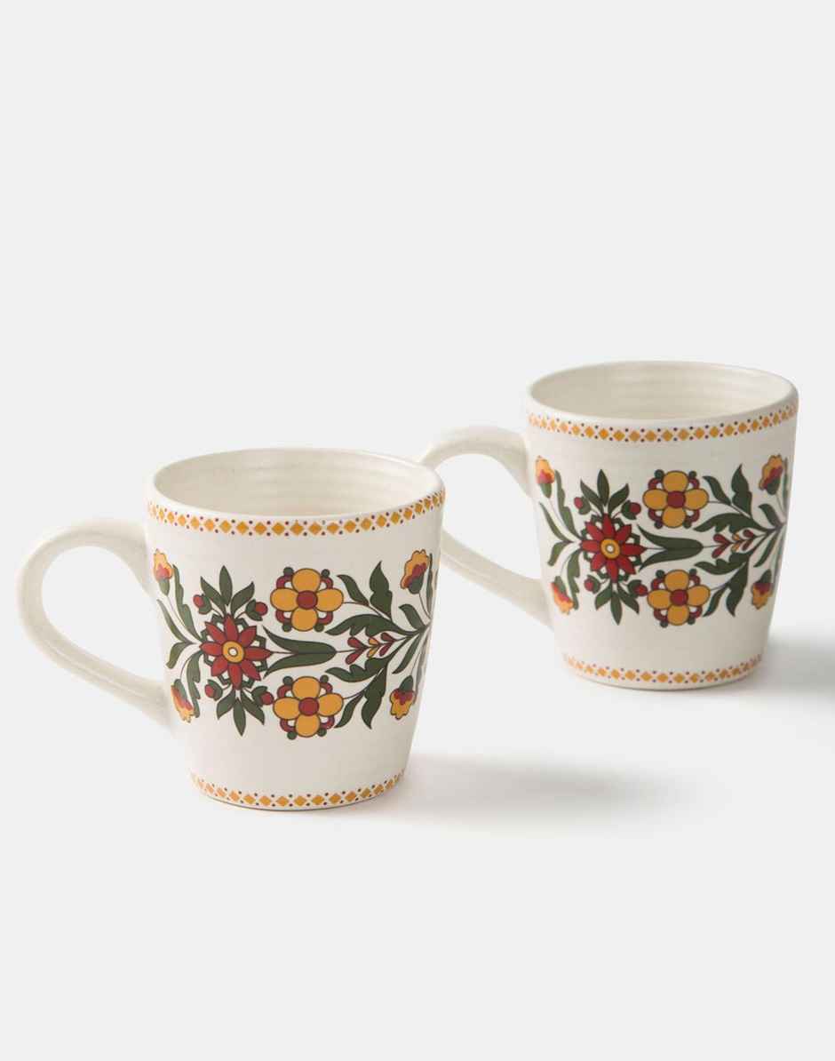 Fabindia Set Of 2 Ceramic Casted Mugs