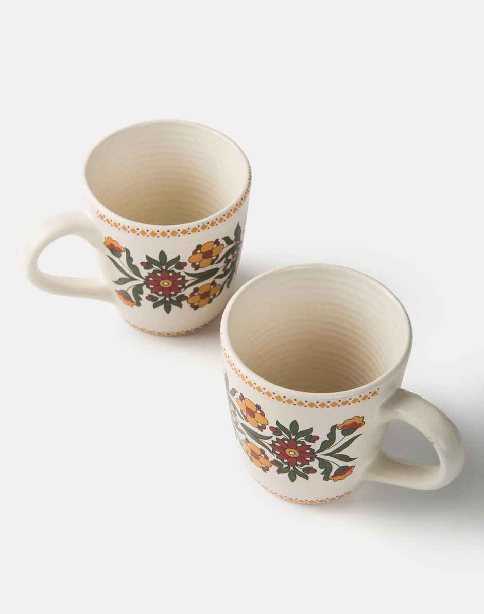Fabindia Set Of 2 Ceramic Casted Mugs