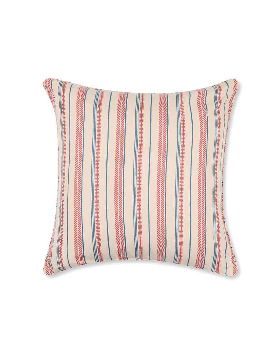 Fabindia Cotton Printed Cushion Cover - Blue - 16 x 16 inch