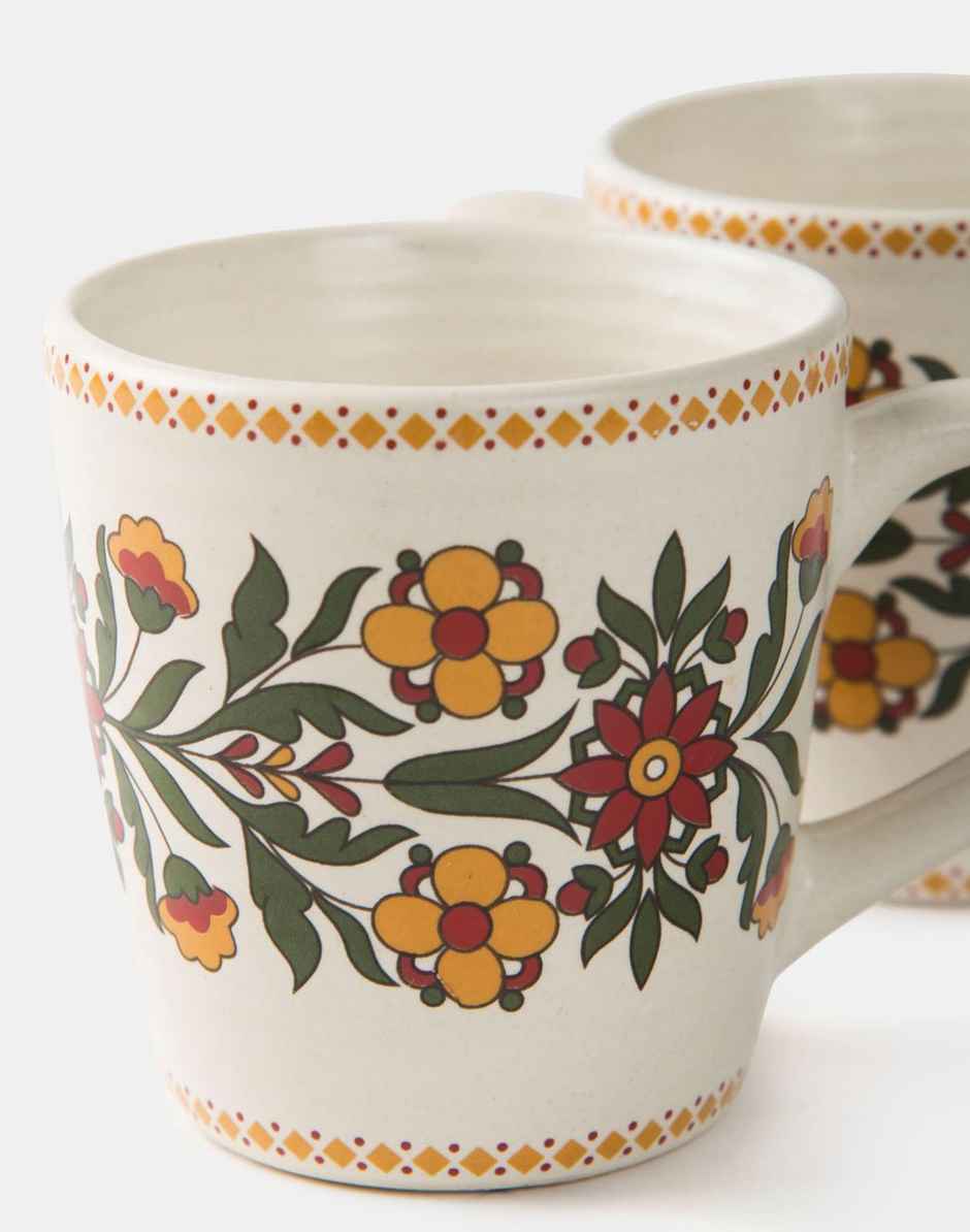 Fabindia Set Of 2 Ceramic Casted Mugs