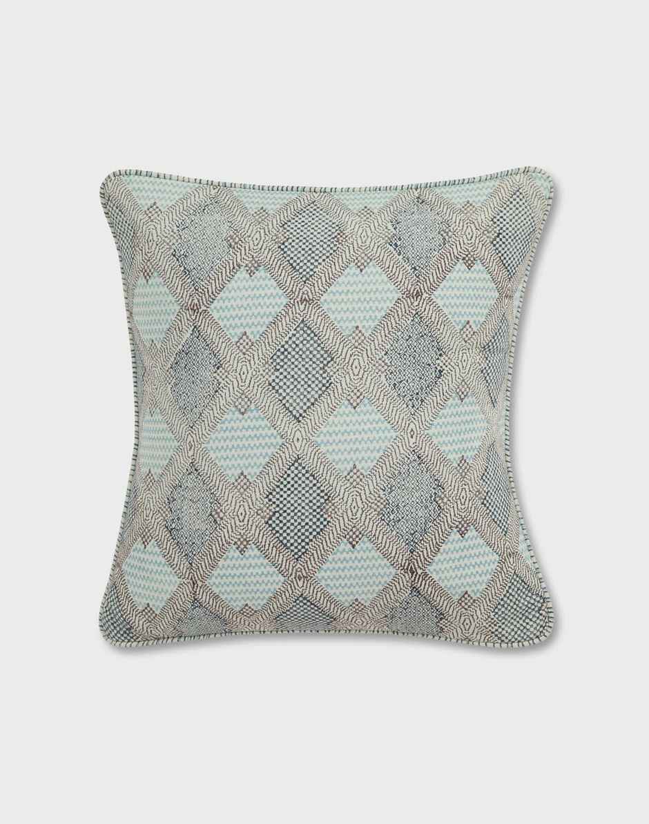 Fabindia Cotton Cushion Cover | Green | 16 x 16 inch
