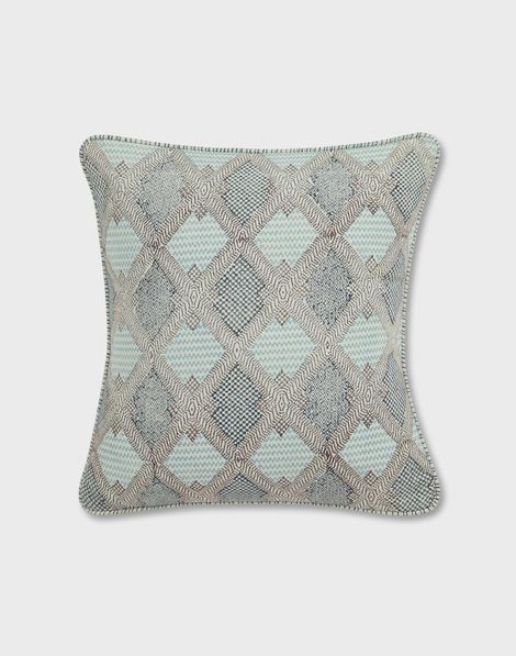 Fabindia Cotton Cushion Cover | Green | 16 x 16 inch
