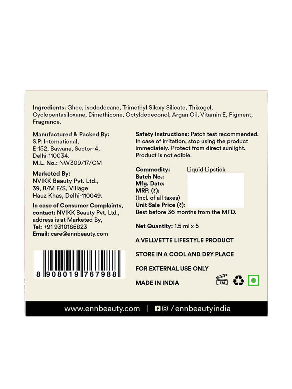 ENN Beauty Semi-Matte Liquid Lipstick Kit - Pretty Pinks