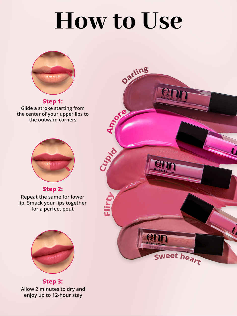 ENN Beauty Semi-Matte Liquid Lipstick Kit - Pretty Pinks