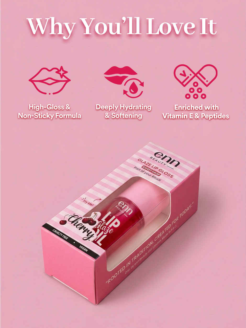 ENN Beauty GLAZE Lip Gloss | High Shine, Non-Sticky Finish | Sweet Drop