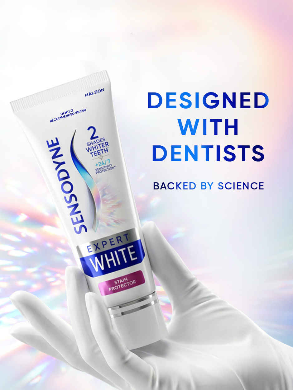 Sensodyne Expert White, 2 Shades Whiter Teeth, 7X Stain Removal, Visible Teeth Whitening | Combo