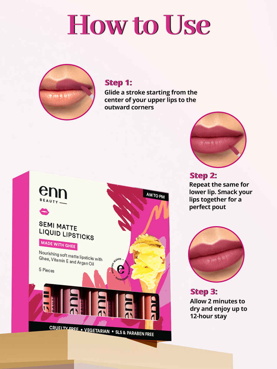 ENN Beauty Semi Matte Liquid Lipsticks | Long-Lasting Color