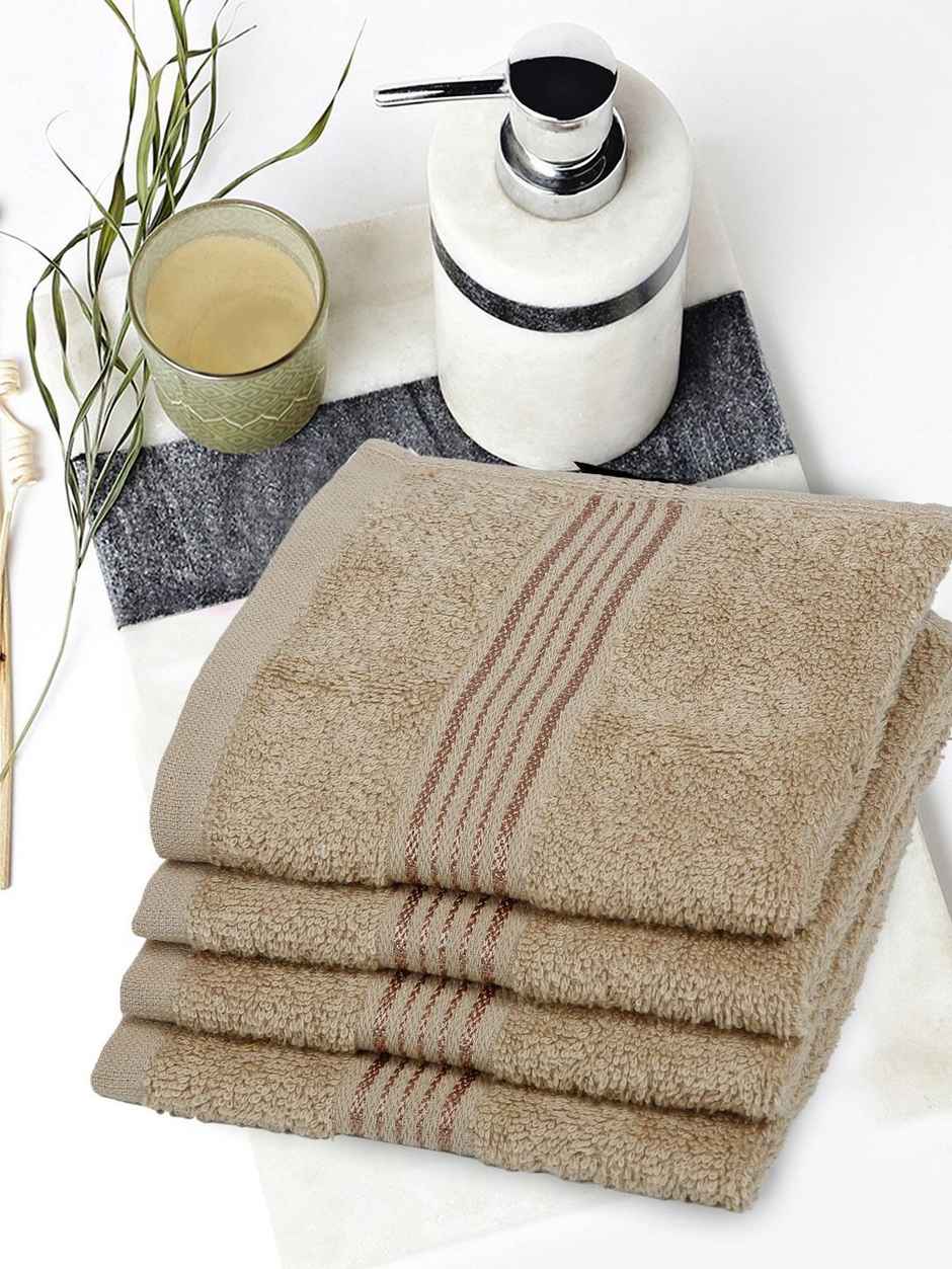 Bianca Face Towel Soft Beige | 500 GSM | - 30cm x 30cm | Pack of 4