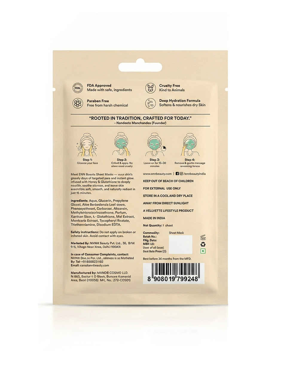 ENN Beauty Glow Boost Sheet Mask | Instant Brightening & Glow Boost