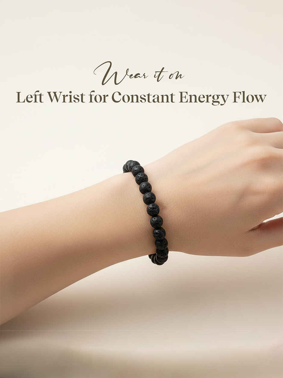 Pujashree Lava Stone Bracelet with Free Original Selenite Plate