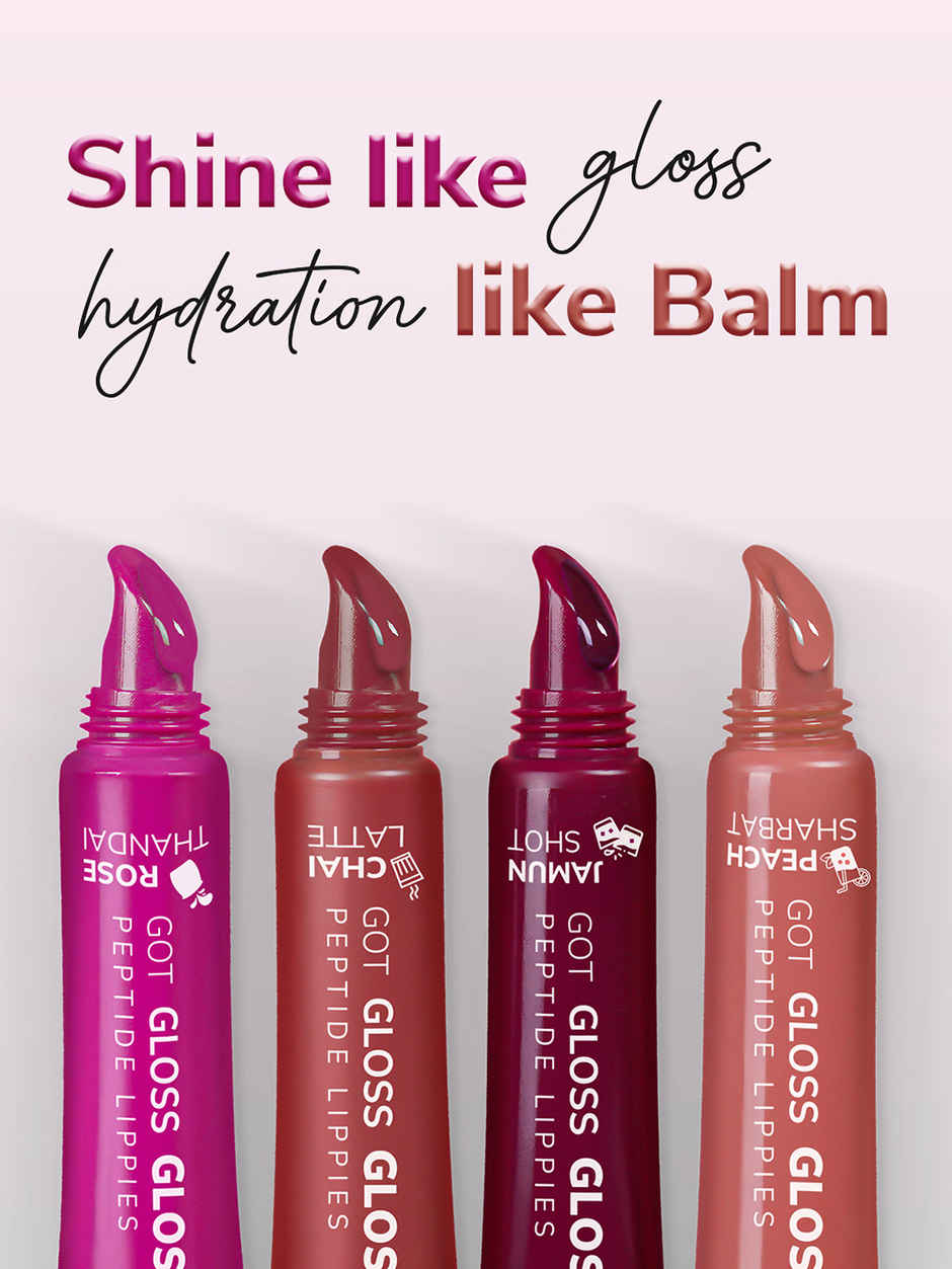 Mila Beaute Peptide Infused Lip Gloss | Hyaluronic Acid & Vitamin E | Non-Sticky | Peach Sharbat