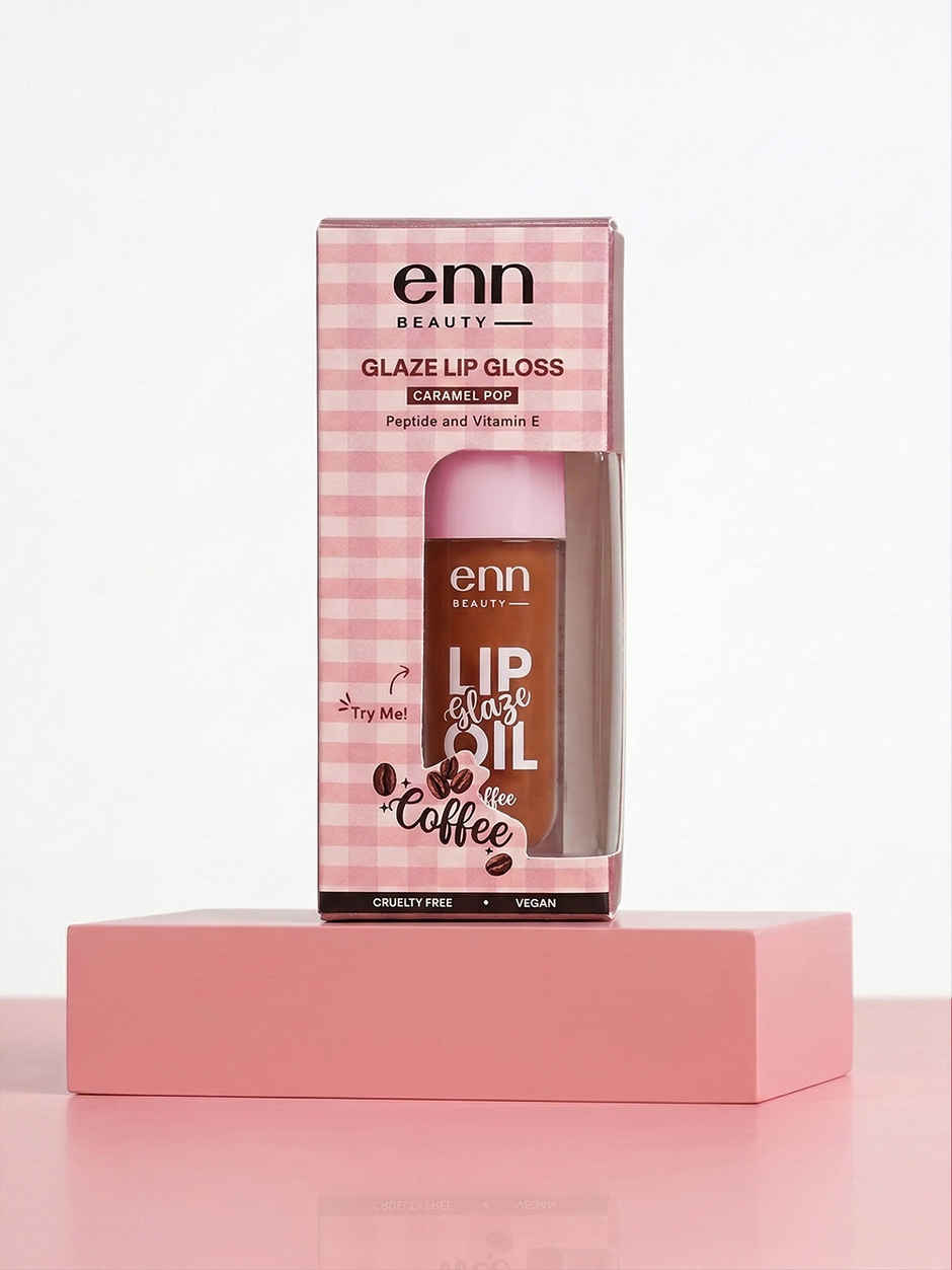 ENN Beauty GLAZE Lip Gloss | High Shine, Non-Sticky Finish | Caramel Pop