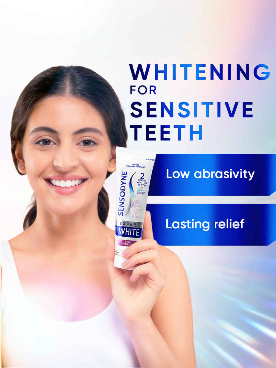 Sensodyne Expert White, 2 Shades Whiter Teeth, 7X Stain Removal, Visible Teeth Whitening