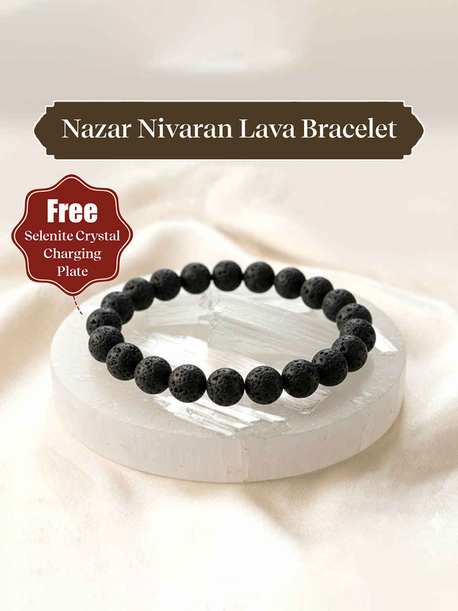 Pujashree Lava Stone Bracelet with Free Original Selenite Plate