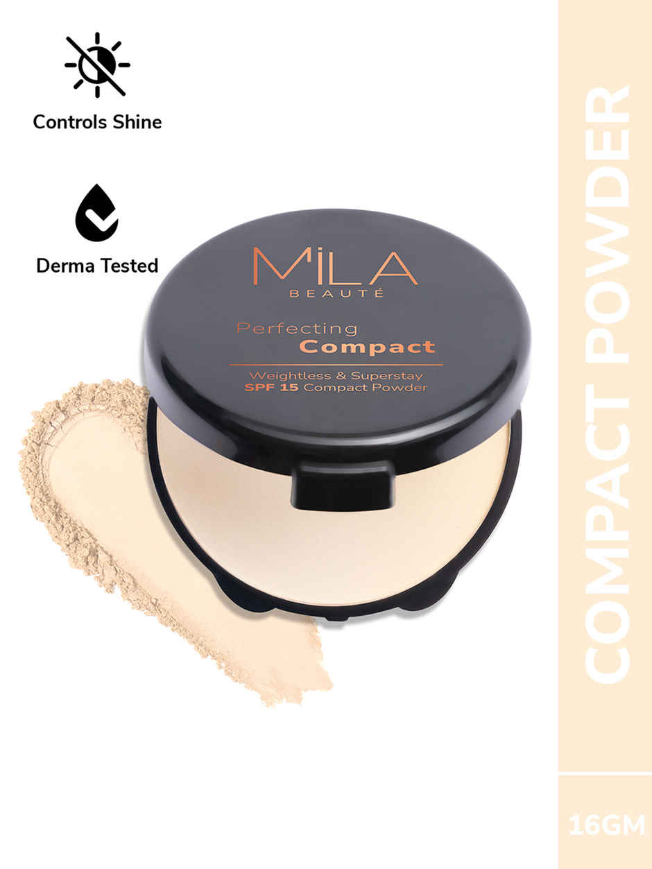 Mila Beaute Perfect Compact Powder Minimise Pores & Finelines Spf 15 - 101 Classic Ivory