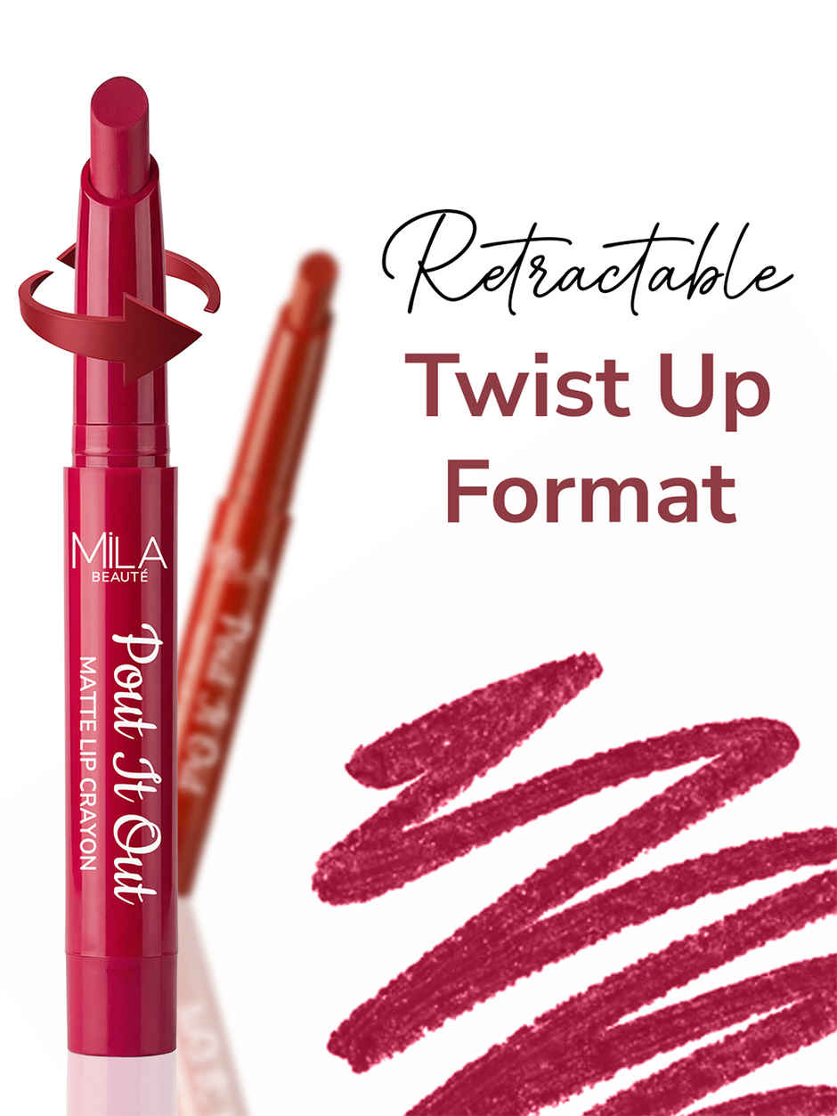 Mila Beaute Pout It Out Matte Lip Crayon Highly Pigmented Enriched With Jojoba Oil Anastasia