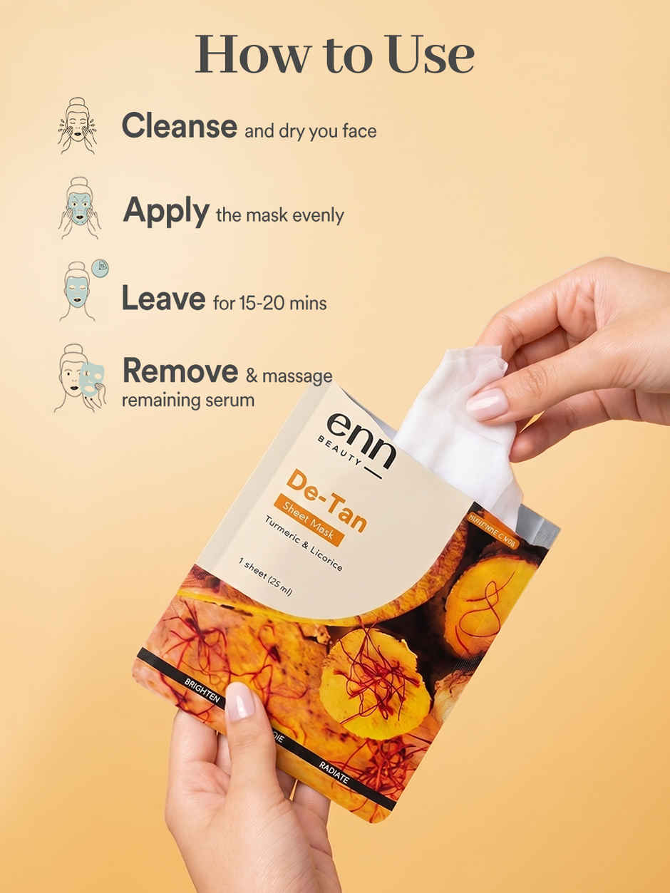 ENN Beauty DeTan Sheet Mask | Brightening & Sun Tan Removal Care