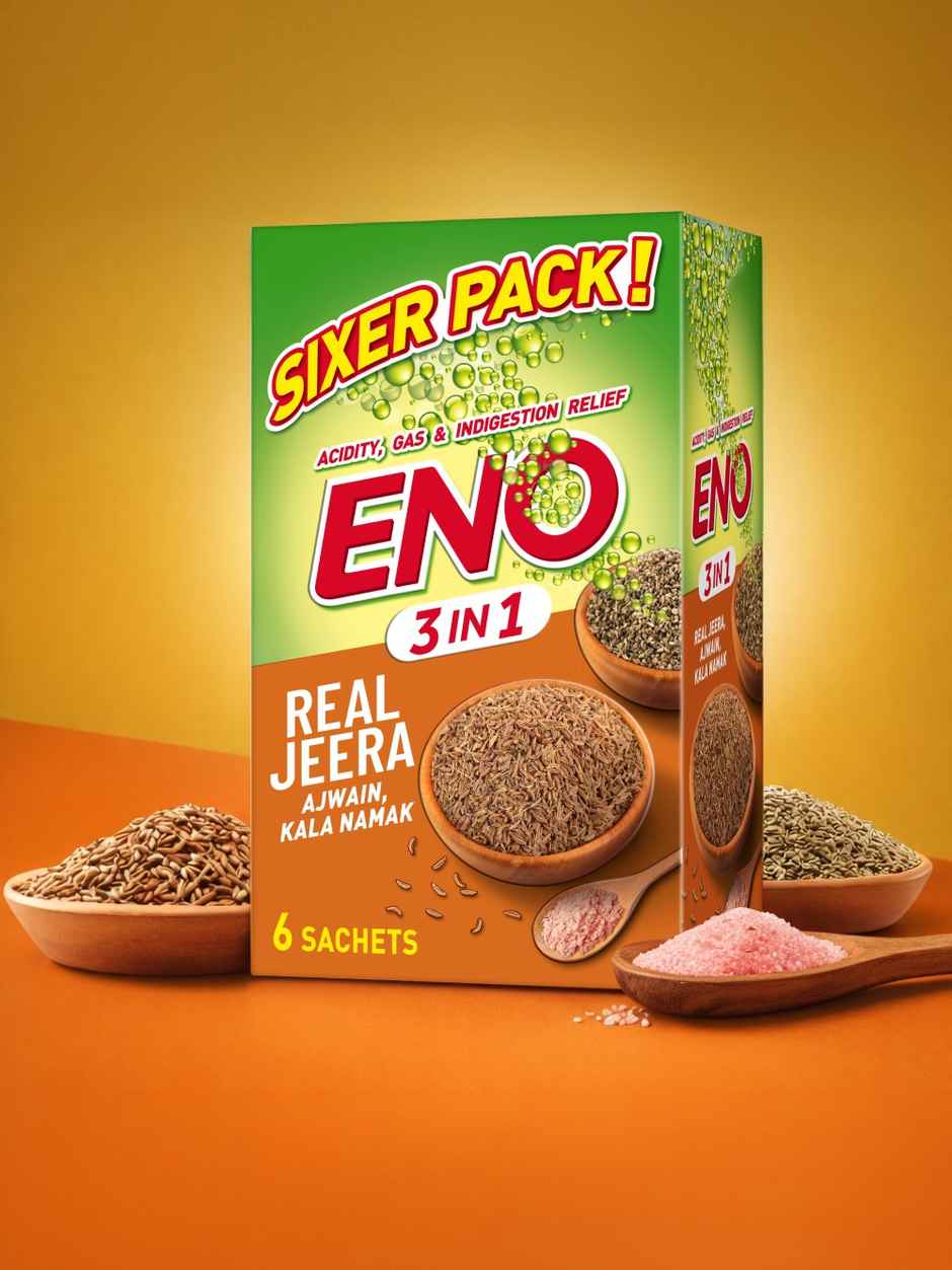 ENO 3 In 1 With Real Jeera, Ajwain & Kala Namak & Power Of ENO Sachets Combo   
