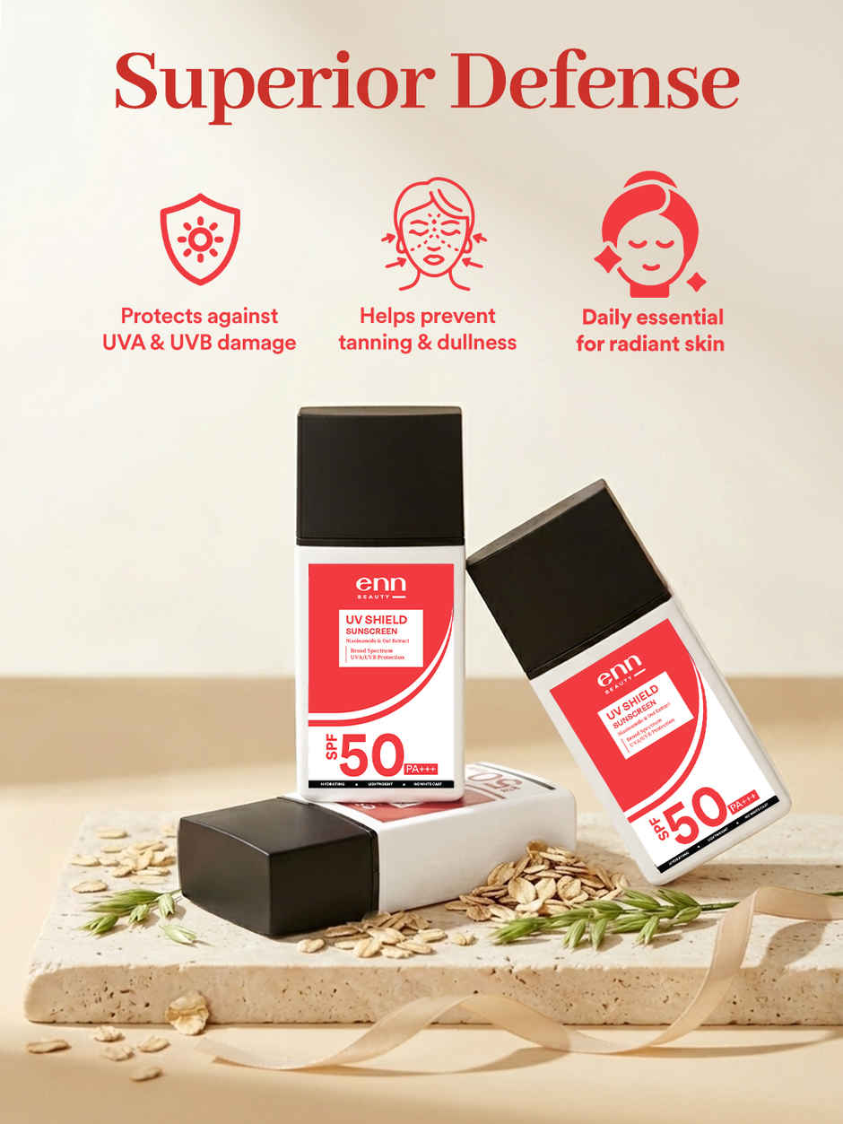 Enn Beauty Uv Shield Fragrance Free Brightening Sunscreen SPF 50 Pa +++ For Broad Spectrum