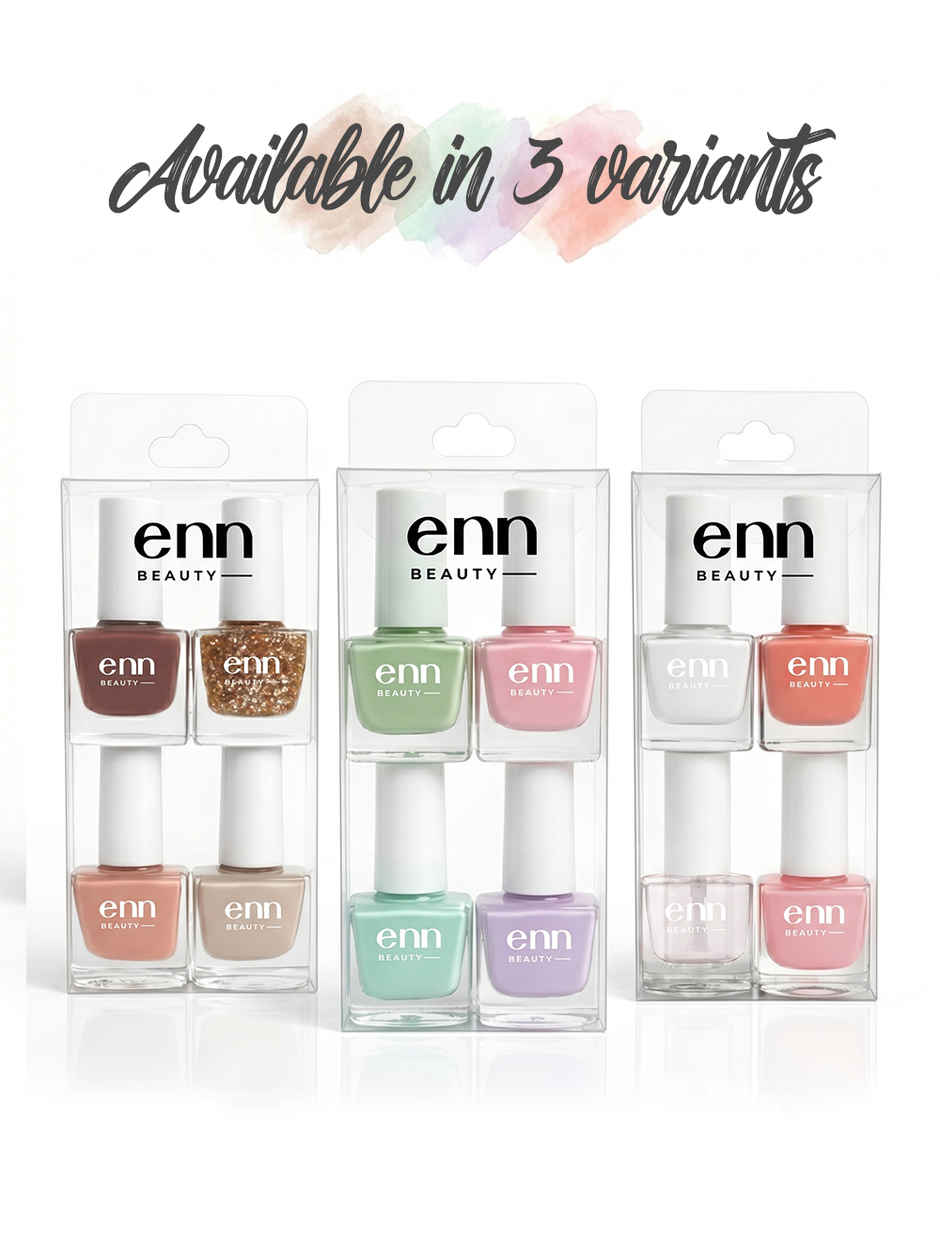 Enn Beauty Nail Paint | Nude Muse Kit | Long Lasting, High Shine Shades