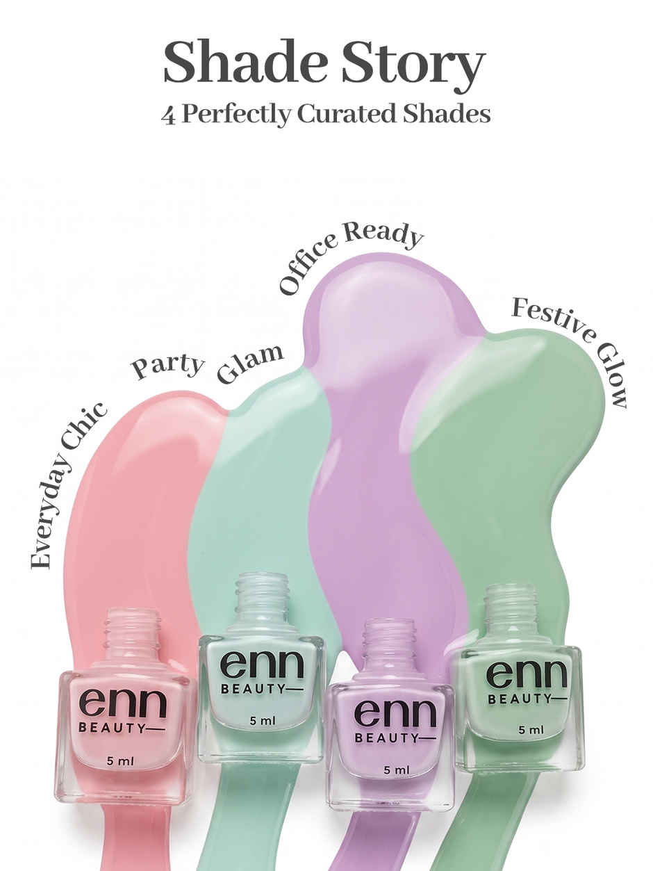 Enn Beauty Nail Paint | Pistachio Pastel Pack | Smooth, Chip Resistant Formula