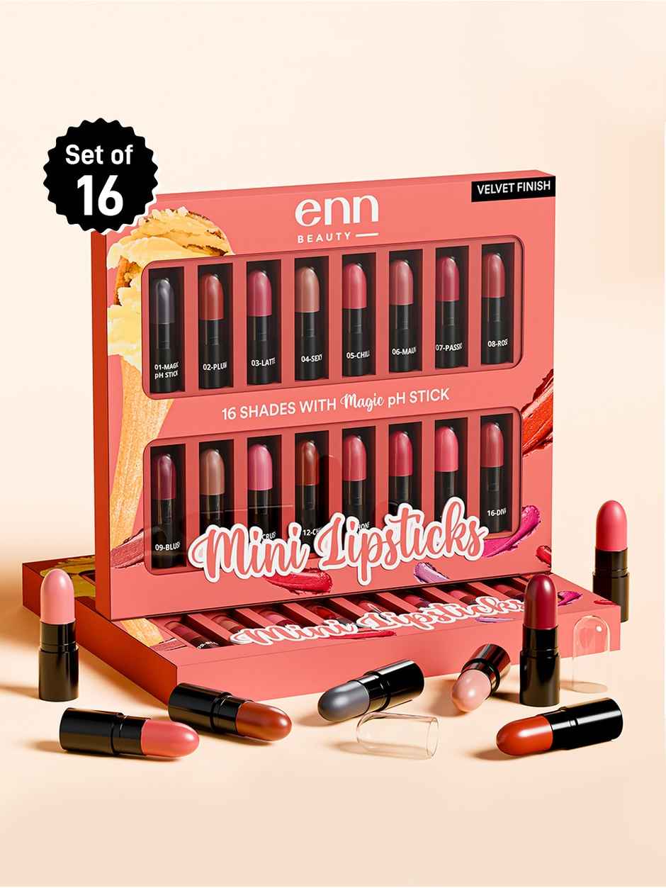 ENN Beauty Mini Lipstick Kit | pH Color Changing Lipstick | Set of 16