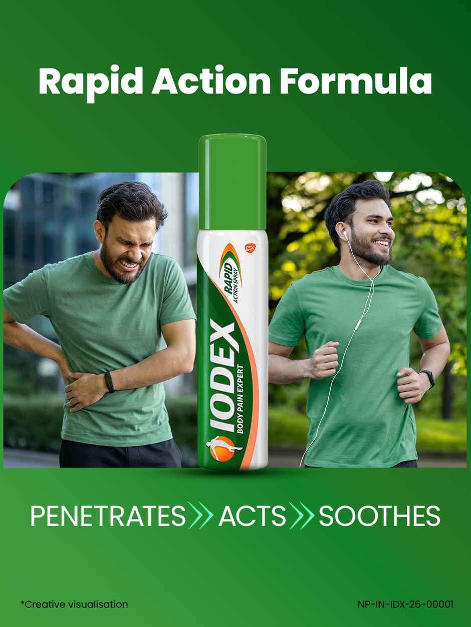 Iodex Rapid Action Pain Relief Spray for Joints, Muscle Pain, Strains, Sprains, Sports Injury