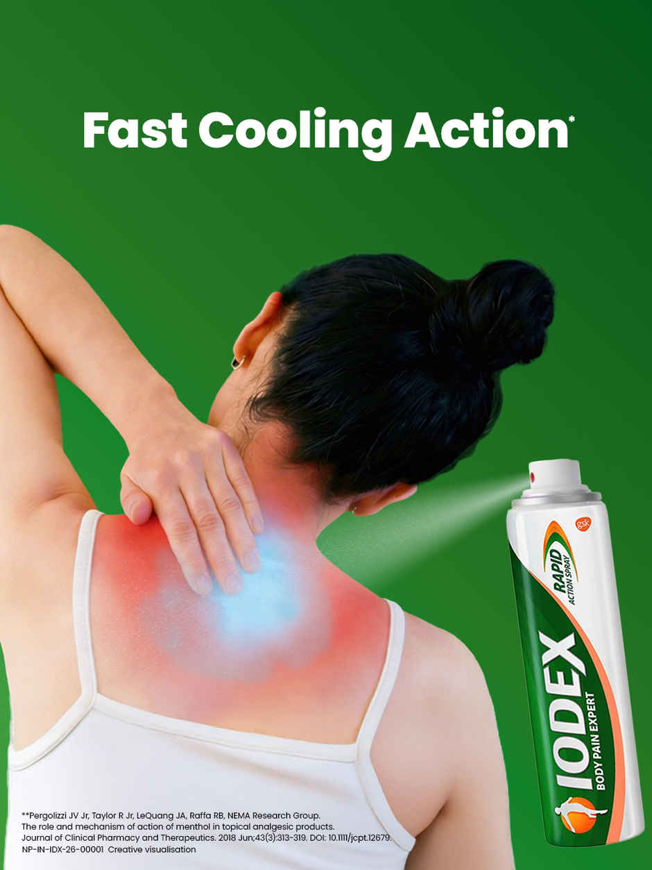 Iodex Rapid Action Pain Relief Spray for Joints, Muscle Pain, Strains, Sprains, Sports Injury