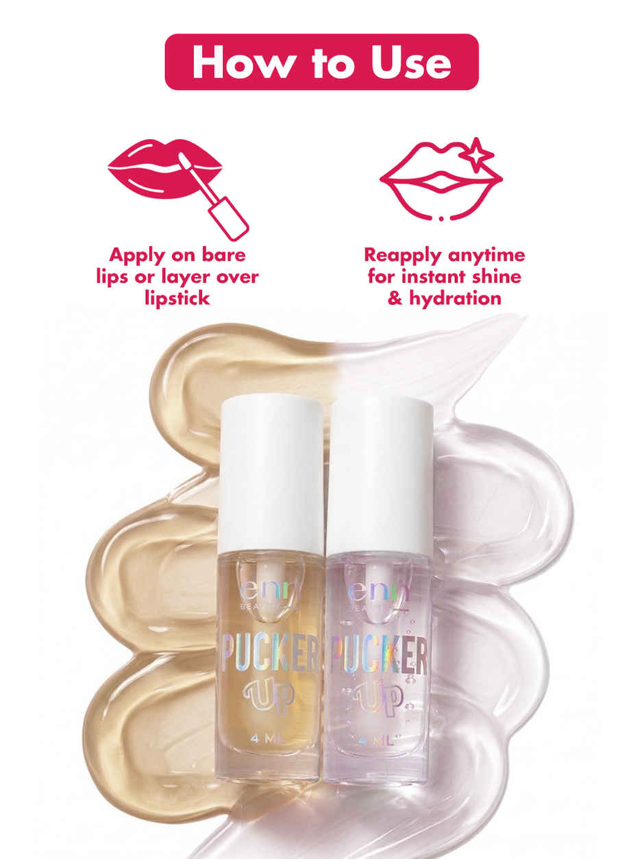 ENN Beauty Pucker Up Lip Oil | Duo Peptide Repair & Vitamin C Bright