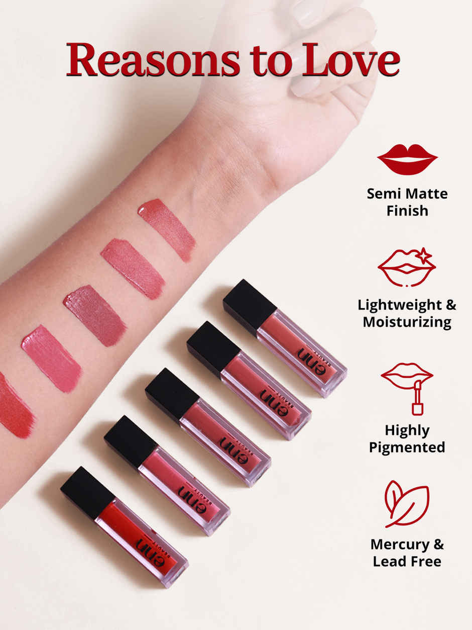 ENN Beauty Semi Matte Liquid Lipsticks | Perfect Nudes | Smooth Weightless Formula
