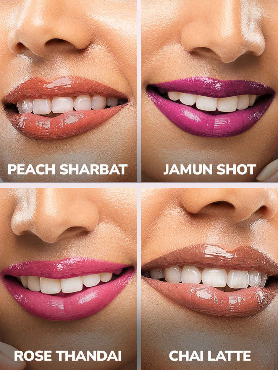 Mila Beaute Peptide Infused Lip Gloss | Hyaluronic Acid & Vitamin E | Non-Sticky | Peach Sharbat