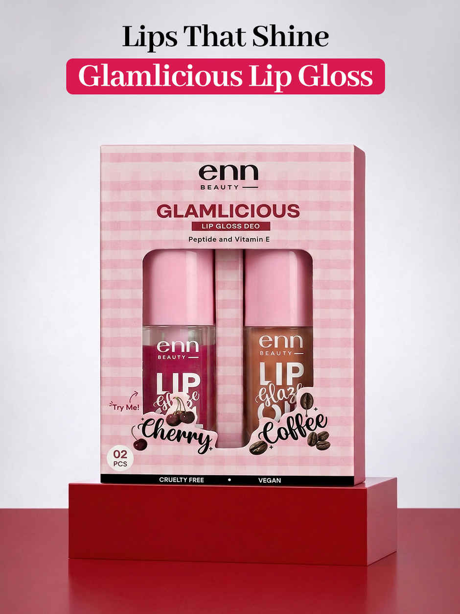 ENN Beauty Glamlicious Lip Gloss Duo | High Shine, Non-Sticky Finish