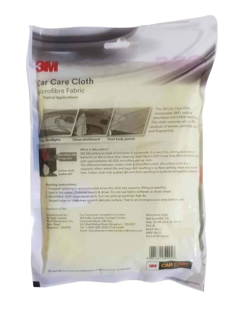 3M Car Care Microfiber Car Cleaning Cloth - Yellow | 30 x 35 cm