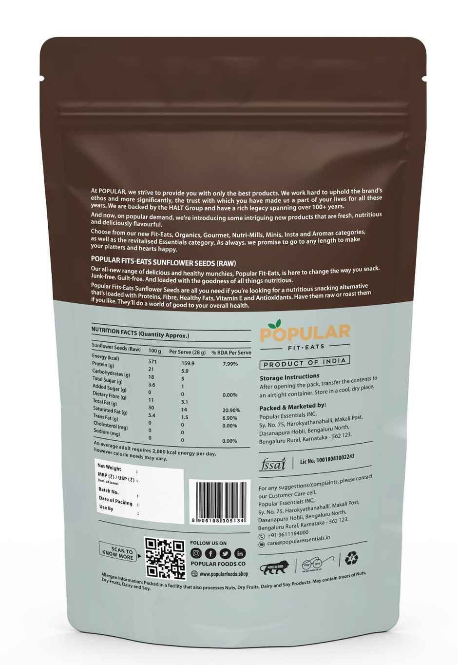 Popular Fit Eats Sunflower Seeds - Raw