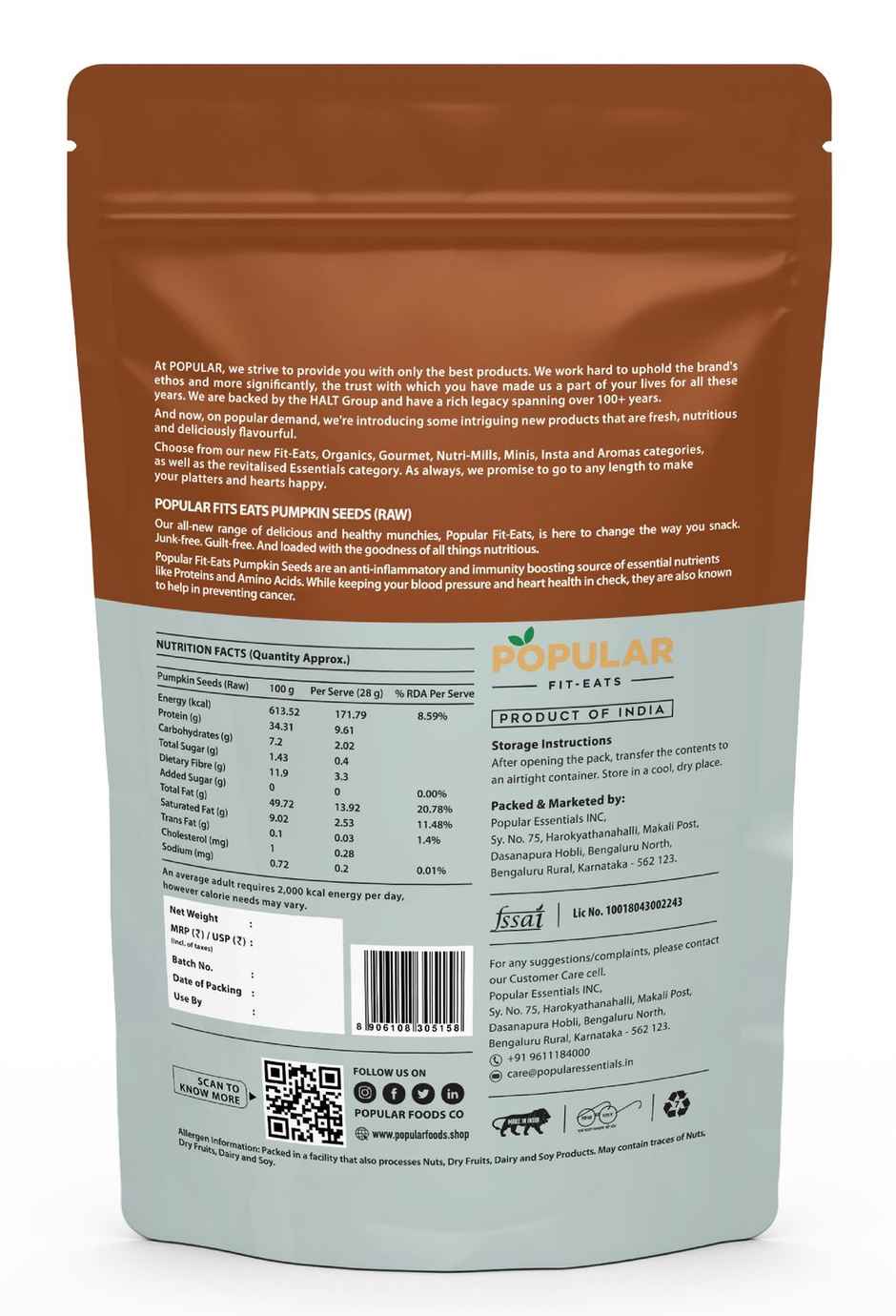 Popular Fit Eats Pumpkin Seeds - Raw