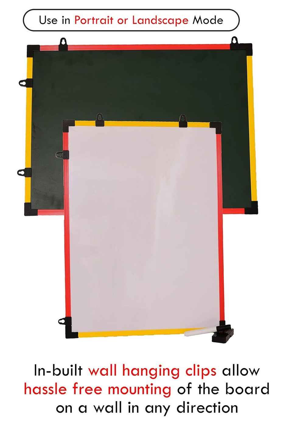 ABK Double Side White + Green Board For Kids 12 InchX18 Inch