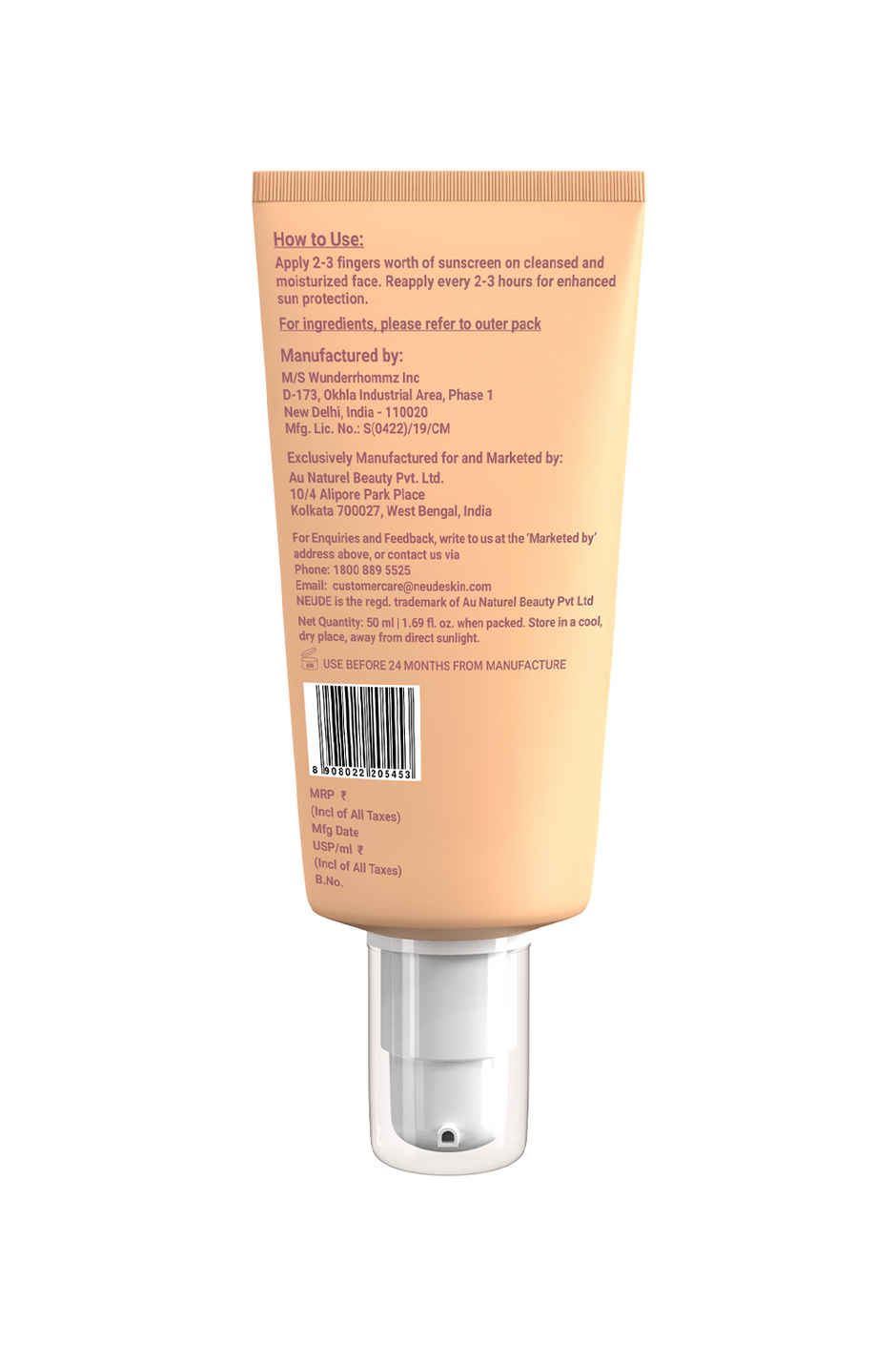 Be Neude Lightweight Gel Creme Sunscreen SPF50+ PA++++ UVA & UVB Protection