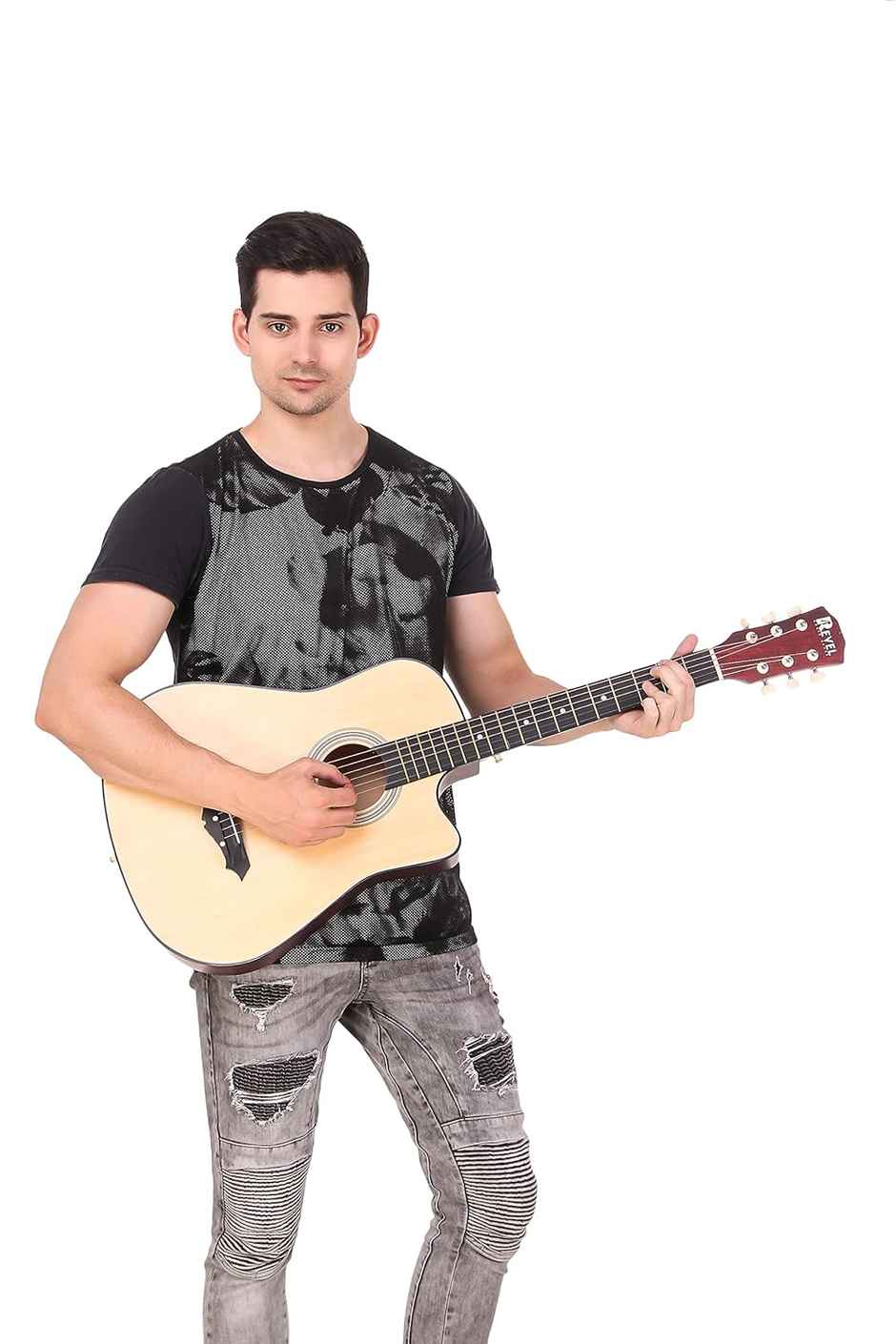 Revel Rvl-38C-Lgp-Nt 38 Inch Acoustic Guitar Linden Wood Ebony Right Hand Orientation | Natural