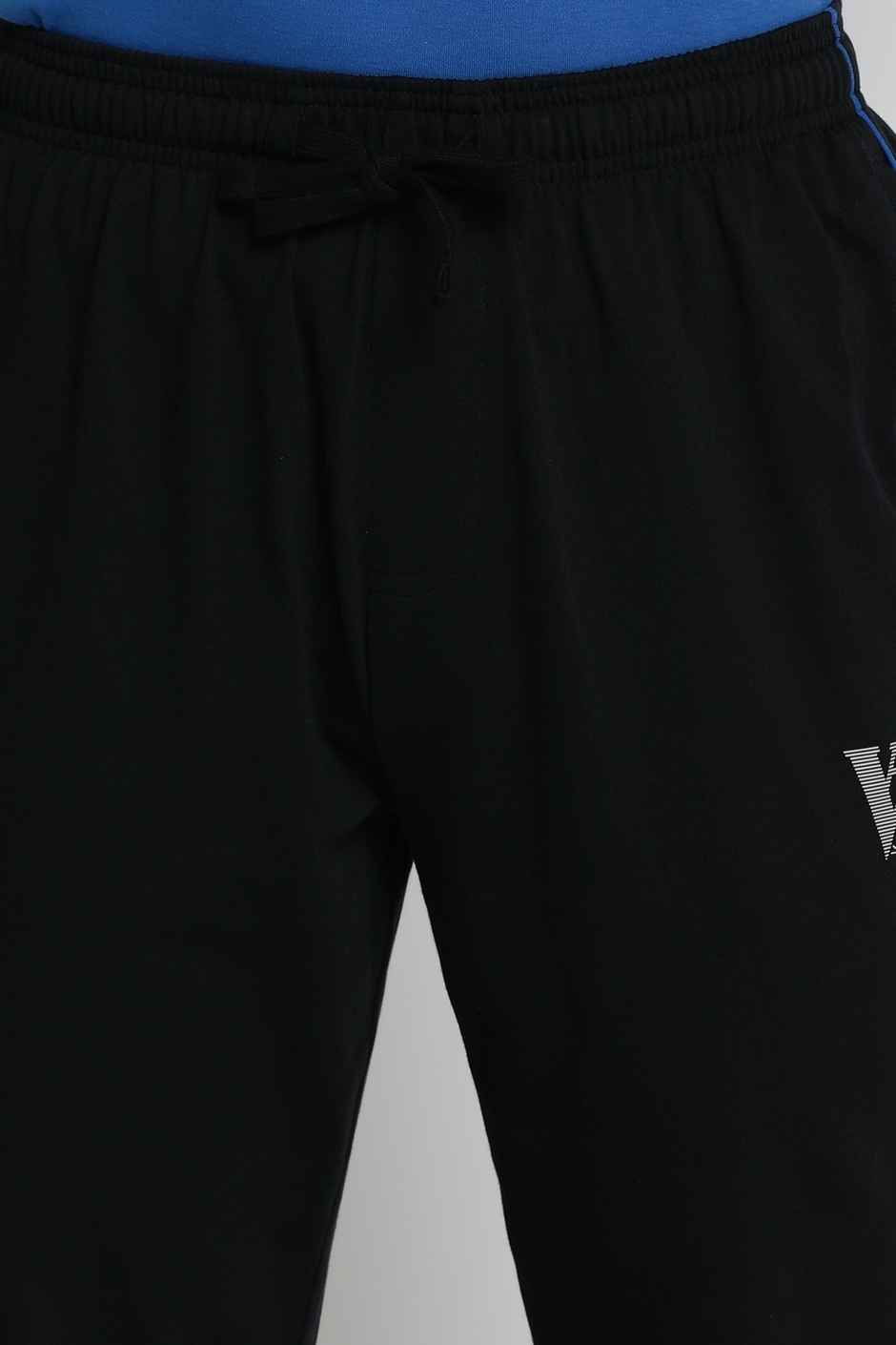 Van Heusen Athleisure Men Black Solid Smart Tech Easy Stain Release Trackpant |XL