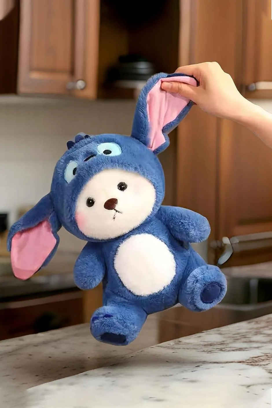 Babique Hoodie Teddy Bear Soft Toy | Stuffed Plush Animal | Navy Blue 28 cm