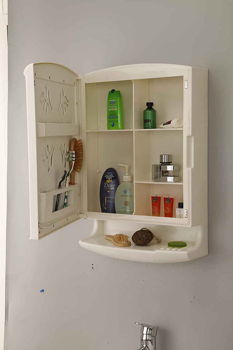 Cipla Plast Pride Plastic Bathroom Mirror Cabinet Ivory