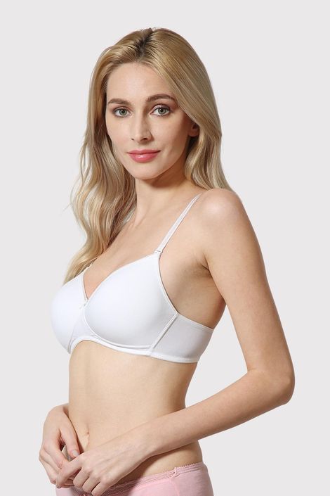 Van Heusen Women White Solid Anti Bacterial Wireless Bra |32B