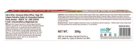 Colgate Vedshakti Anti-Bacterial Toothpaste For Whole Mouth Health With Neem, Clove And Honey