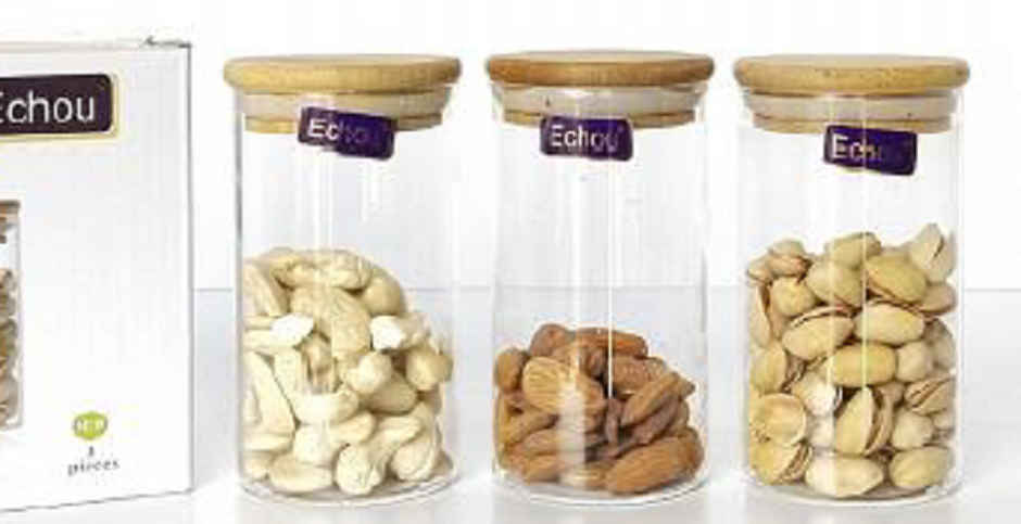 Soham Housewares Air Tight Glass Container With Wooden Lid- 320 ml (Thermacolpack)