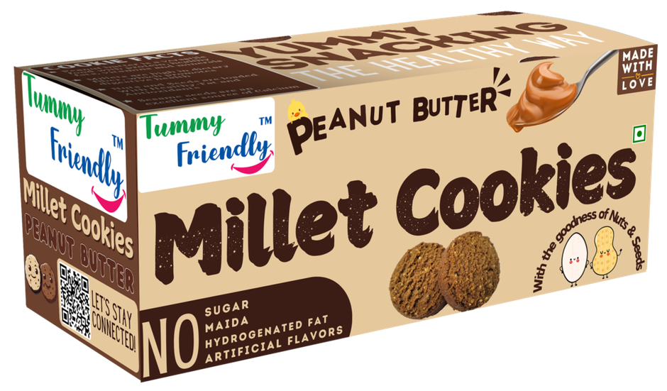 Tummy Friendly Millet Cookies PEANUT BUTTER | Healthy Biscuits | Organic Farm Ragi No Junk No Secret