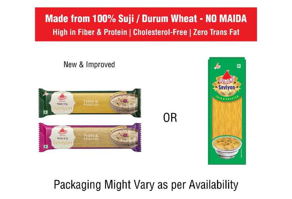 Bambino Thin Roasted Long Vermicelli Seviyan - Pure Suji, No Maida, Protin Rich